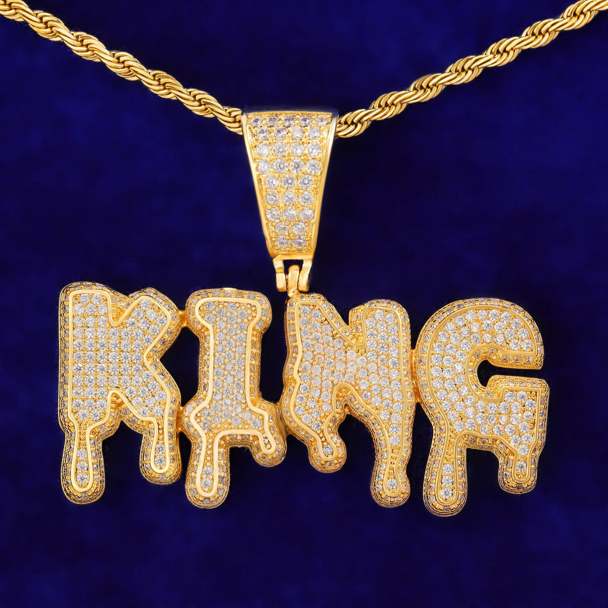 Drip King | Superstar Prong Set Cluster Stone Custom Made Hip Hop Pendant