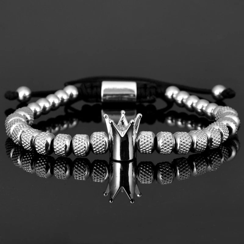 Regal Steel Armlet | Kings Crown No Fade Stainless Steel Luxury Bracelet