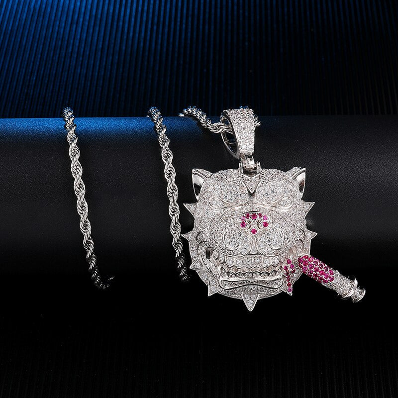 Pit Boss | Pitbull Smoking Cigar Big Boss VVS Diamond CZ Hip Hop Pendant