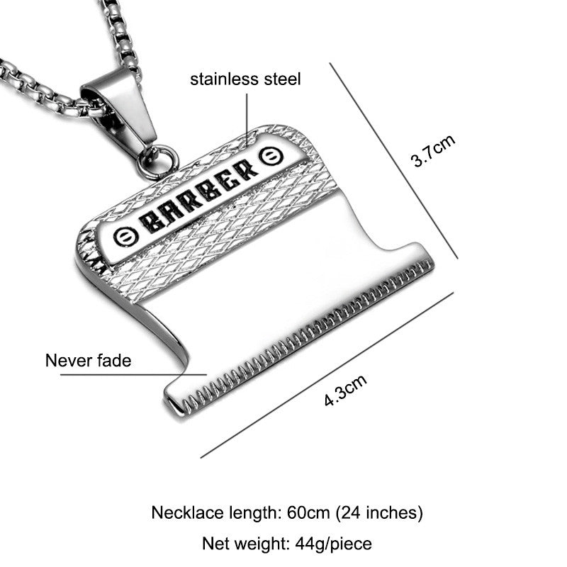 Hip Hop Titanium Stainless Steel Haircut Barber Clippers Chain Pendant