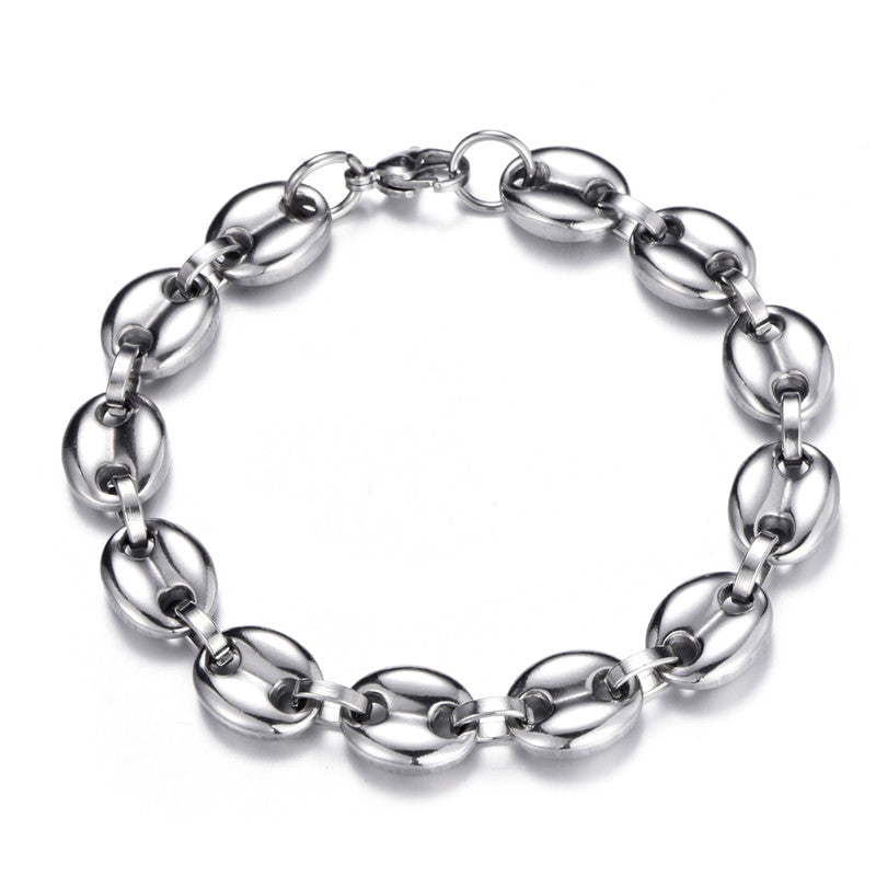 Hip Hop Width 11MM 20CM Stainless Steel 14k Gold Silver G-Link Bracelet