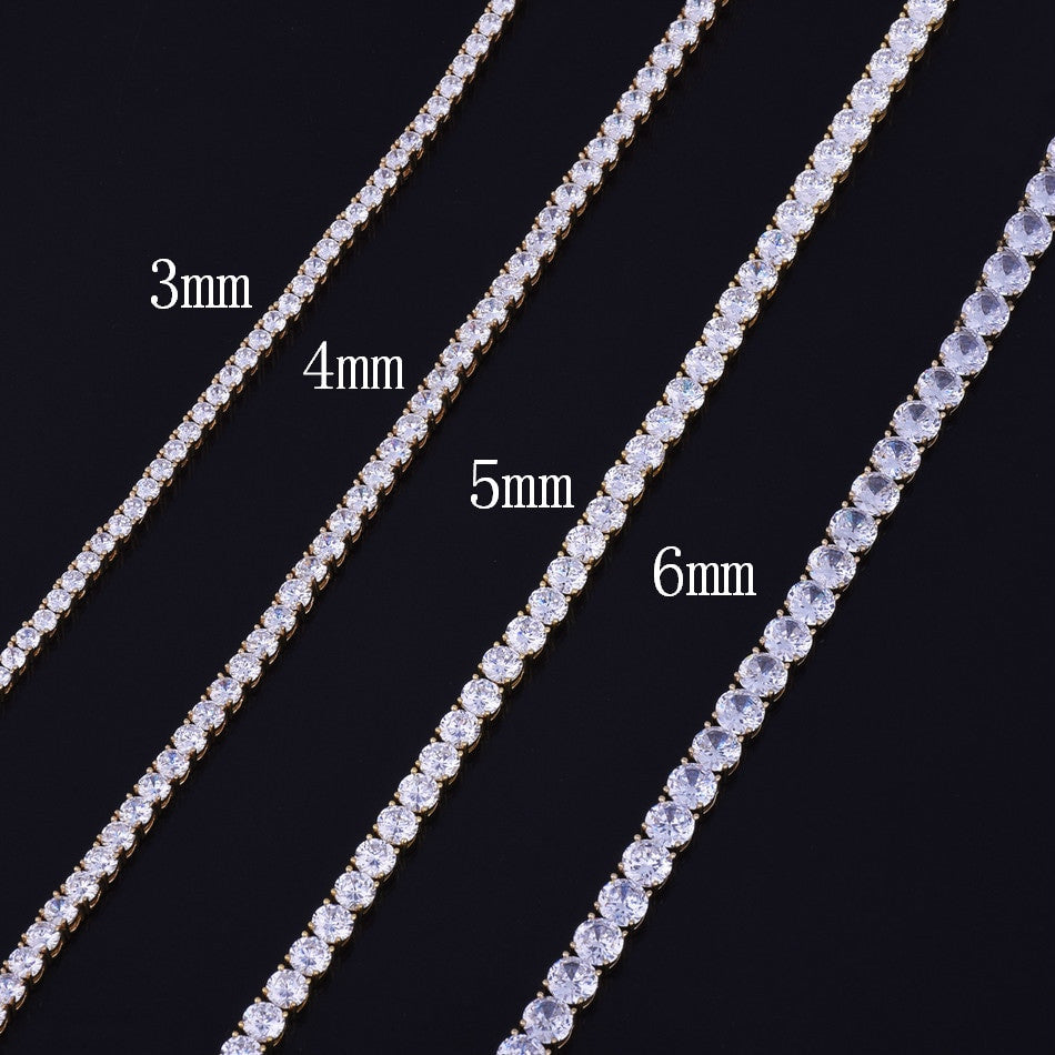 Still Water | VVS Diamond CZ Spring Clasp 3mm-6mm Bling Tennis Chain Necklace
