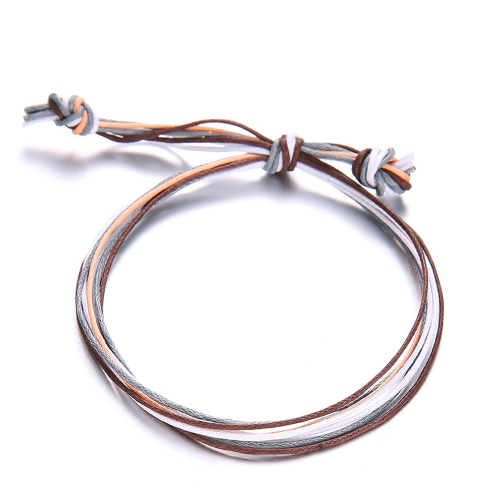 Sunflower Leather Rope Boho Style Reto 5 Piece Bracelet Set