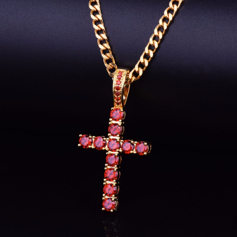 The Classic | 22k Gold 925 Silver 4 Prong Set Flooded Ice Hip Hop Cross Pendant