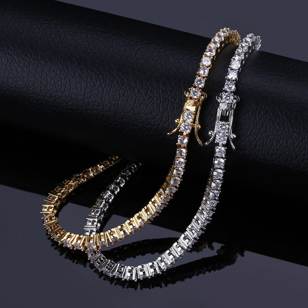 Flooded Ice 3mm 4mm AAA Cluster Stone Link Bling 1 Row Tennis Bracelets