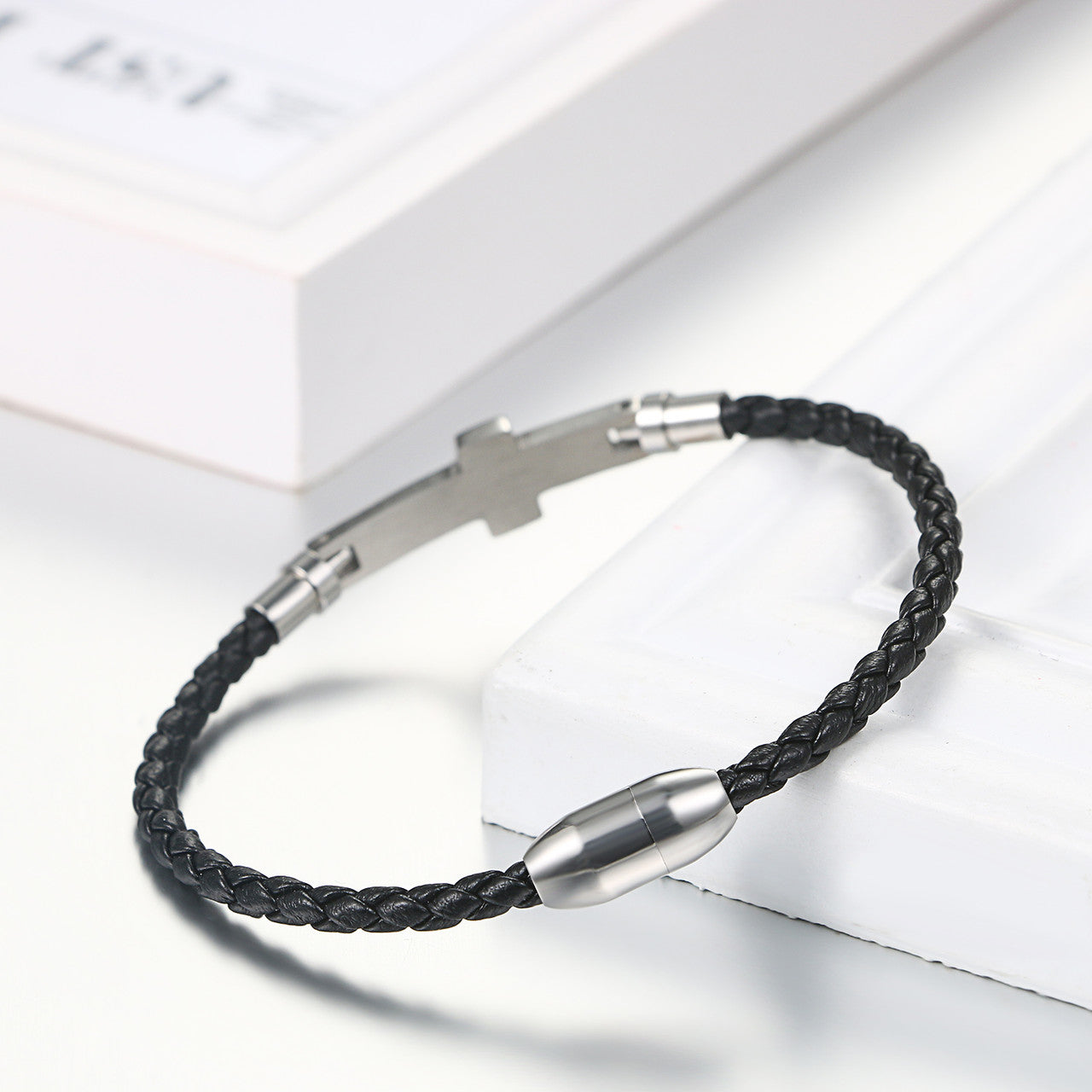 Leather Stainless Steel Cross Infinity Tree Of Life Cord Bracelets