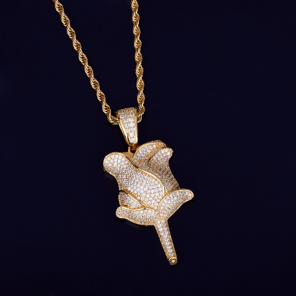 18k Gold Silver Rose Flower Petal Chain
