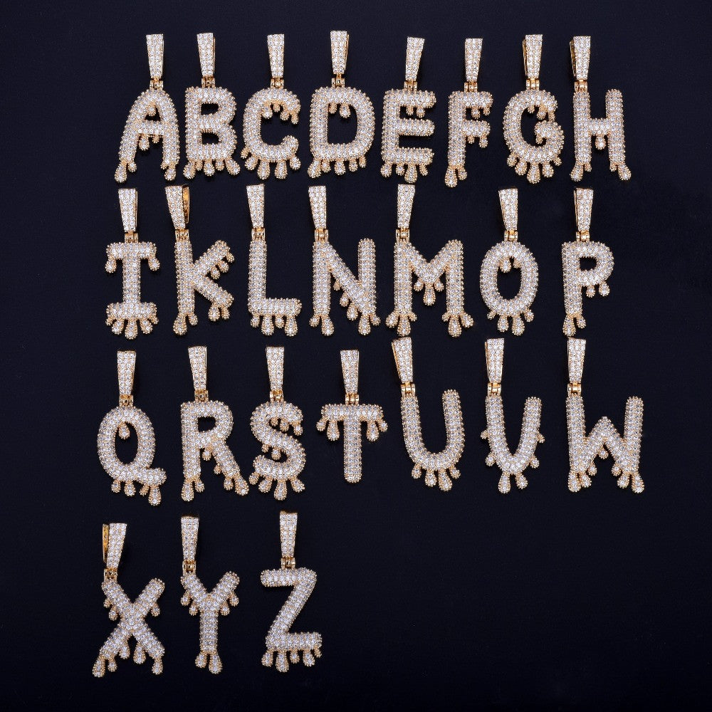 Drip Stars | Iced Blinged Out Dripped VVS Diamond CZ Hip Hop Letter Pendants