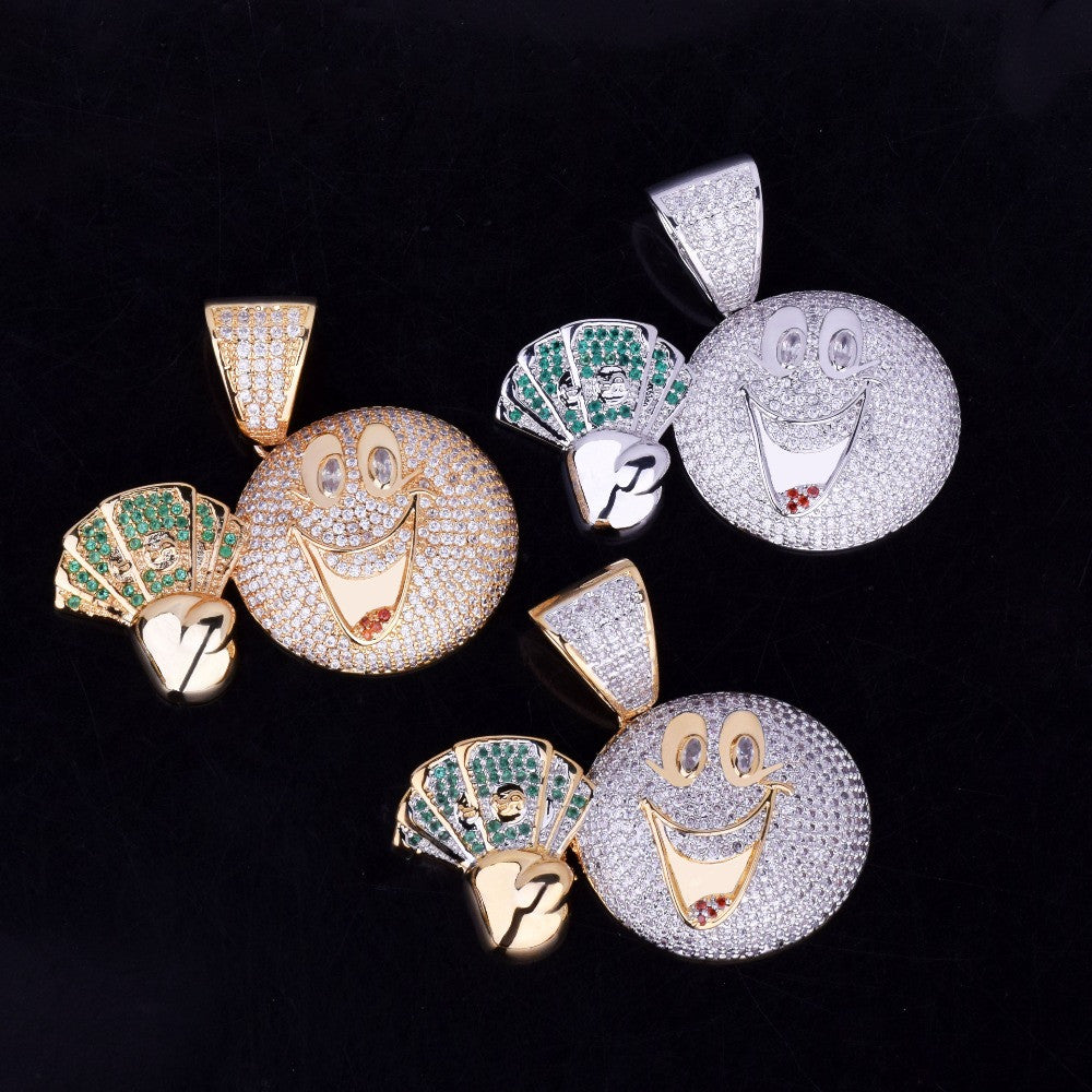 18k Gold Money Emoji Hip Hop Pendant