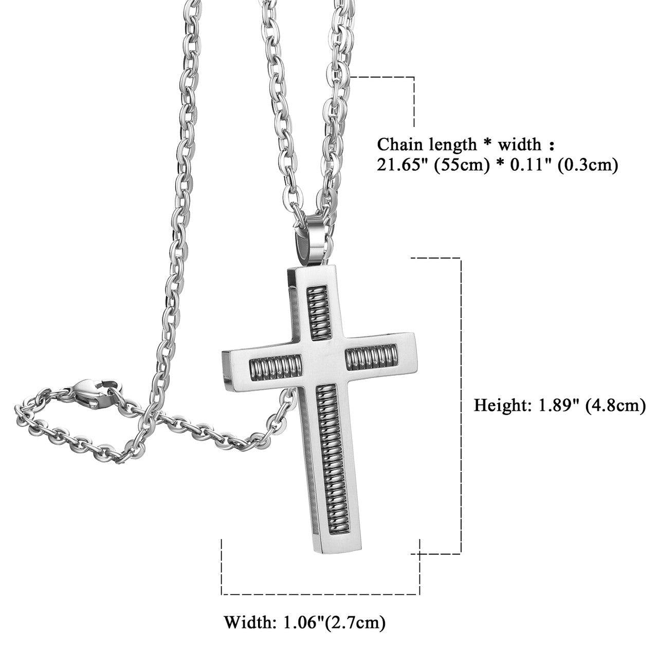 Mens Stainless Steel Gold Silver Black Designer Cross Stainless Steel Pendant