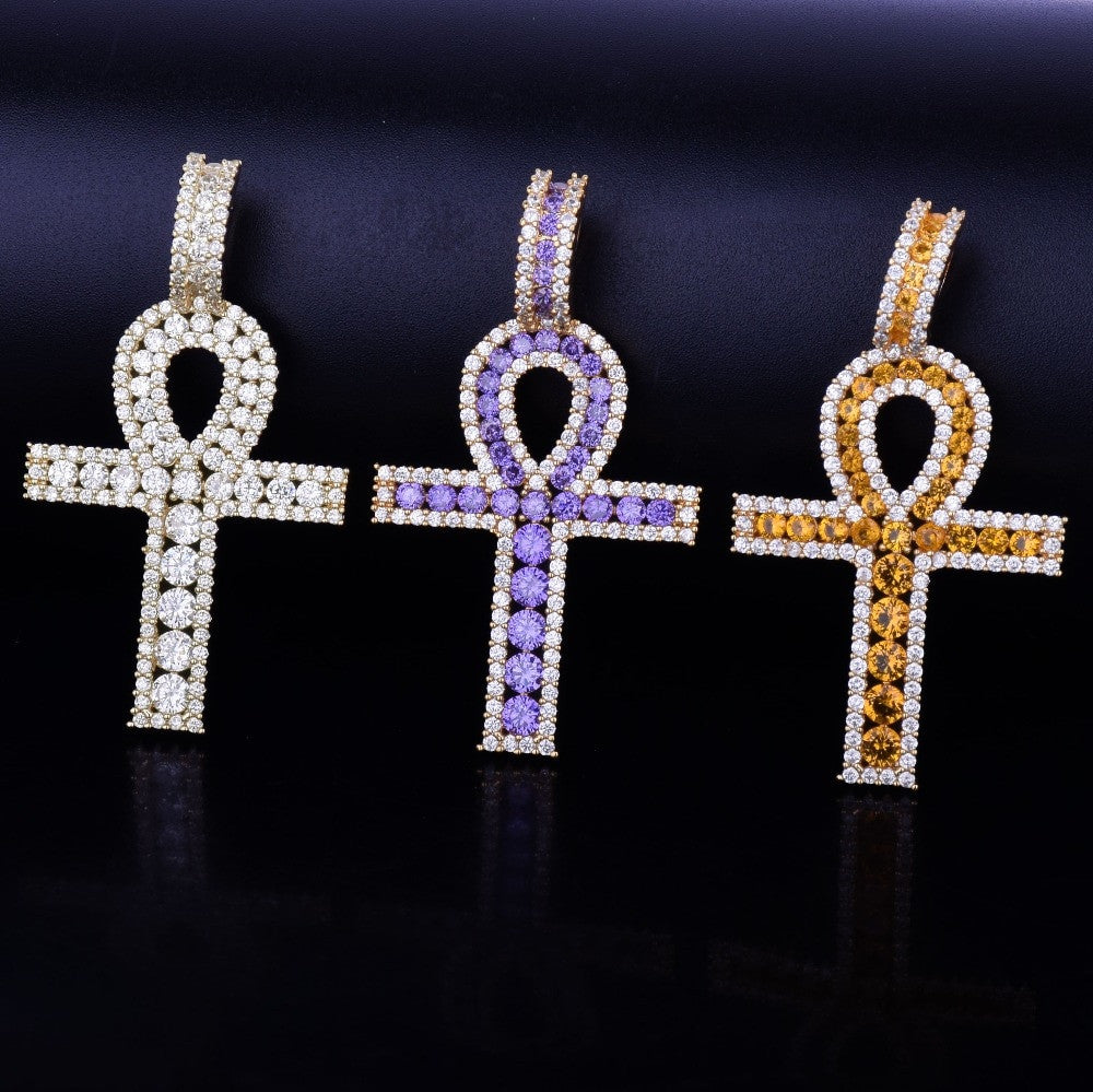Key Of Life Ancient African Egyptian Lab Diamond Ankh Cross