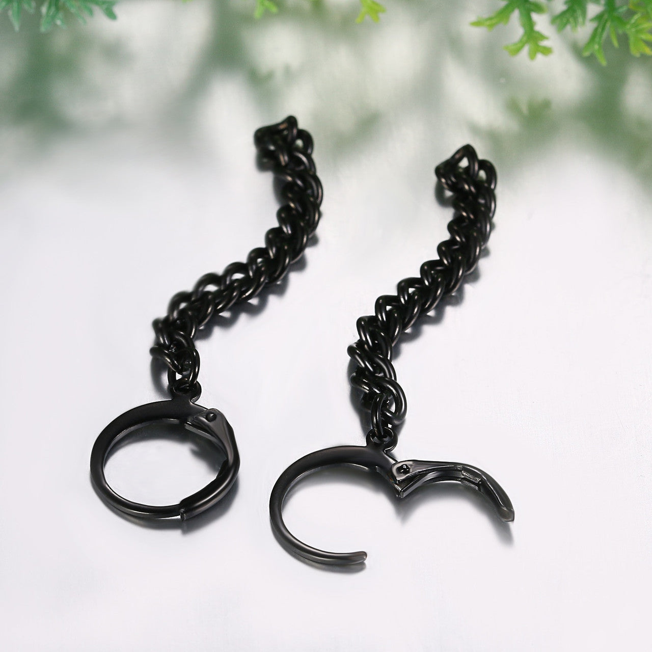 Stainless Steel High Fashion Hoop Tassel Dangling Earrings