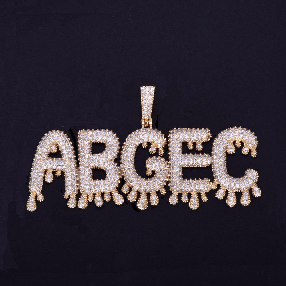 Drip Stars | Iced Blinged Out Dripped VVS Diamond CZ Hip Hop Letter Pendants