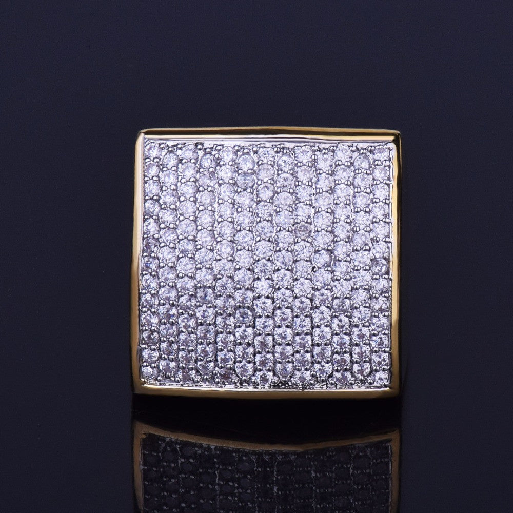 Flawless Ice Block | Micro Pave Flooded Ice 18k Gold .925 Silver Big Boy Bling Ring