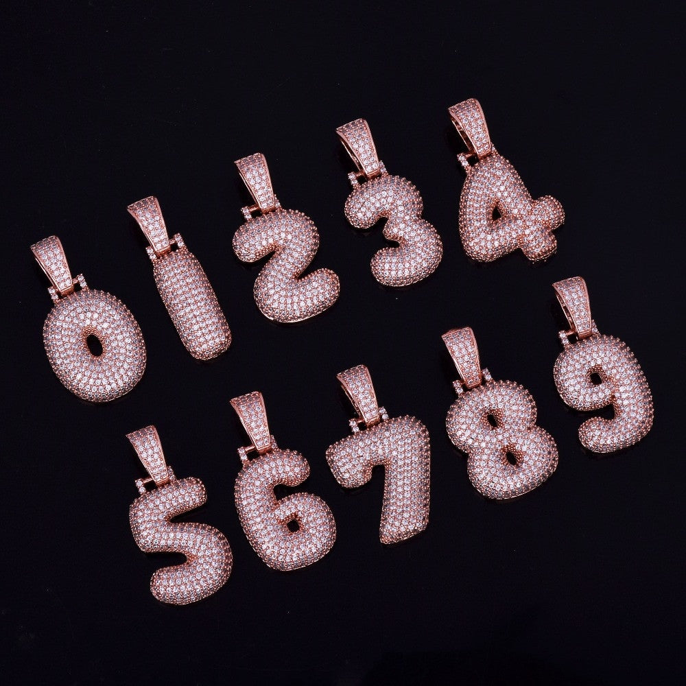 Rose Gold Micro Pave Number chain