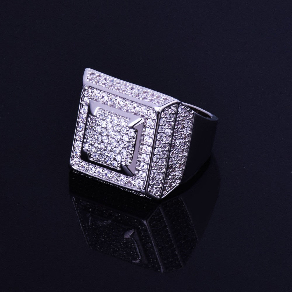 IceSquare | VVS Diamond CZ 18k Gold .925 Silver Fully Iced Hip Hop Ring