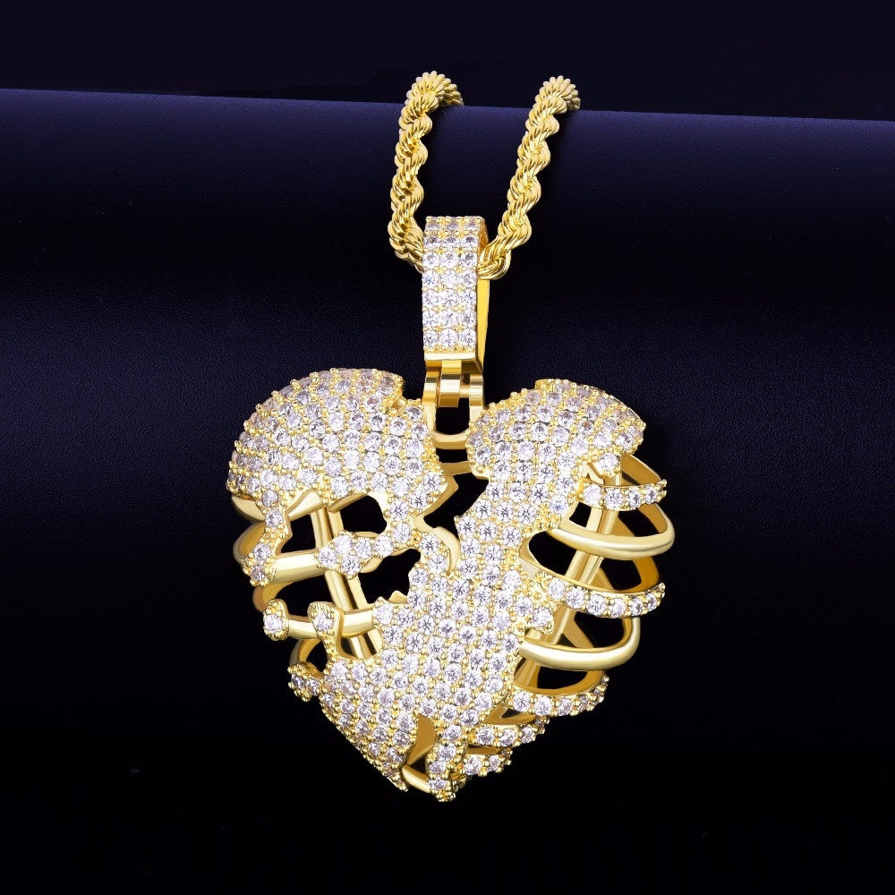 Gold 1 Skeleton Heart Chain