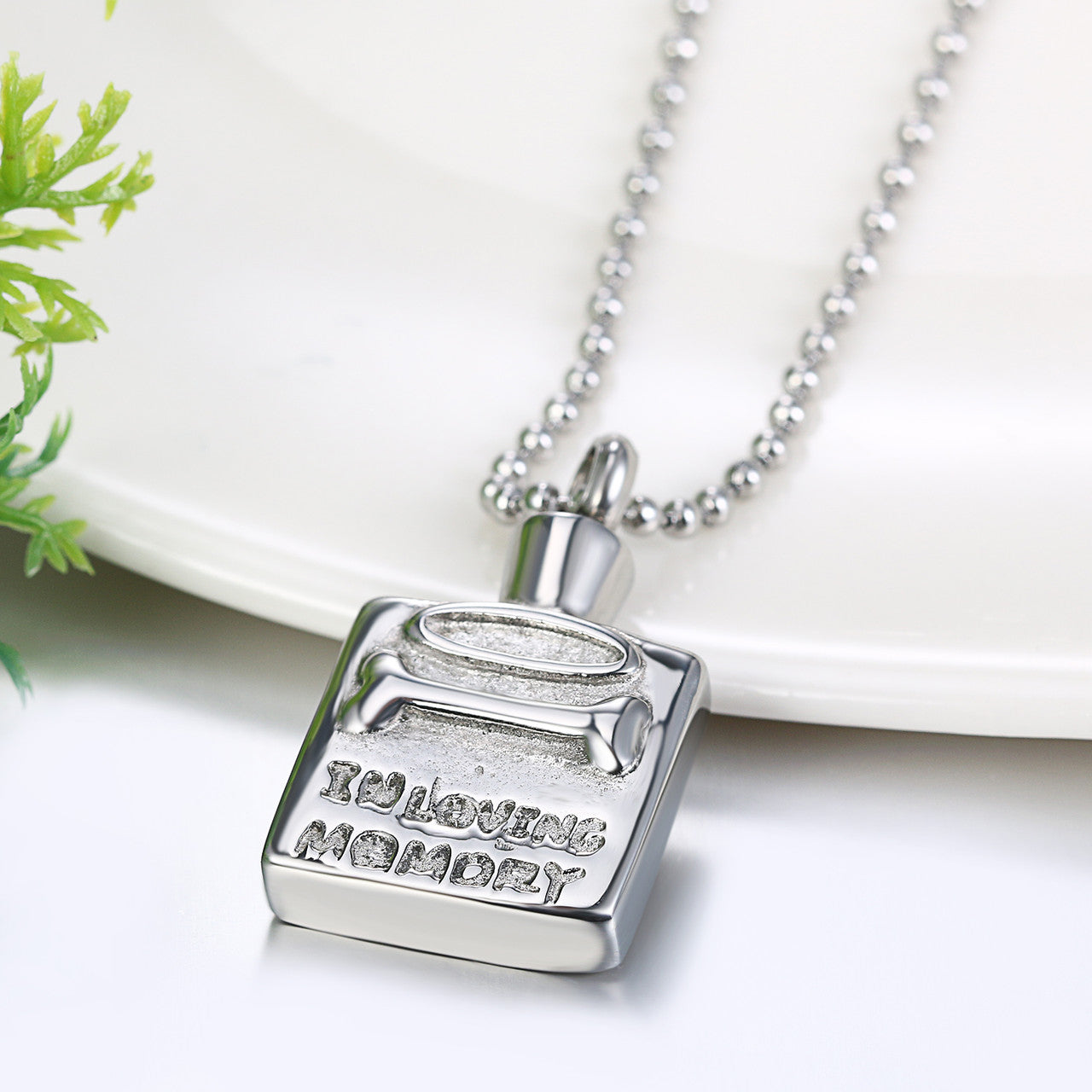 Mens No Fade Stainless Steel Cross Opening Flask Ashes Pendant Chain Necklace