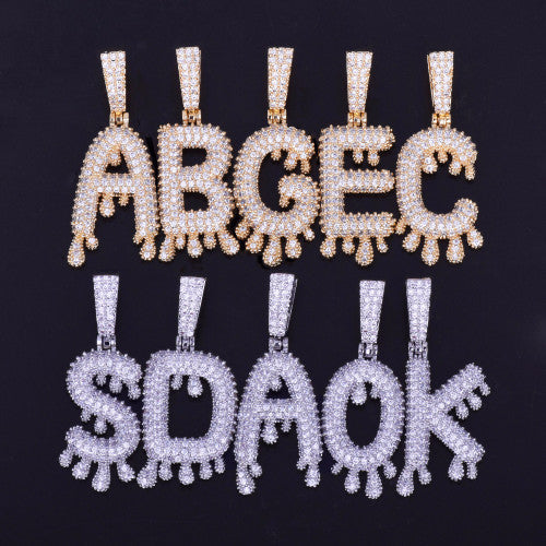 Drip Stars | Iced Blinged Out Dripped VVS Diamond CZ Hip Hop Letter Pendants
