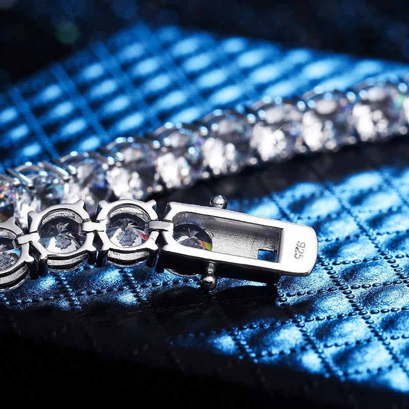 Iced Blinged Out 3MM-6MM Solid 925 Sterling Silver VVS Diamond CZ Tennis Bracelet