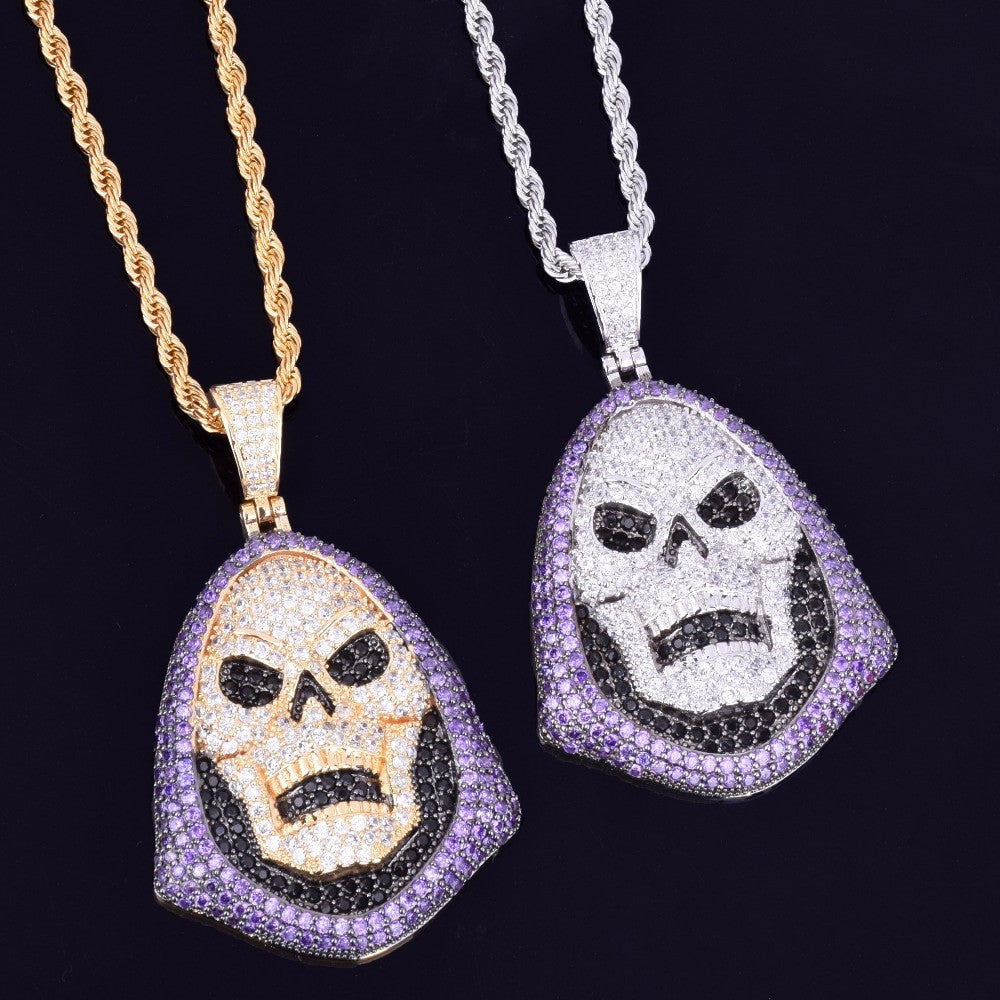 Iced Hip Hop Skeletor Micro Pave Hip Hop Pendant Chain