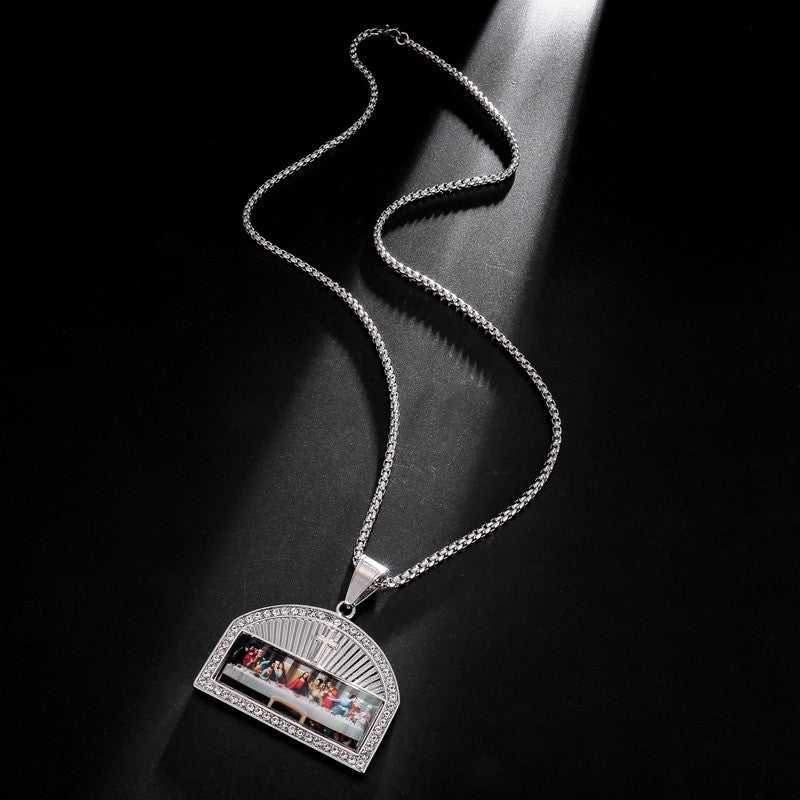 The Last Supper | Art Deco Painting 14k Gold No Fade Stainless Steel Hip Hop Pendant