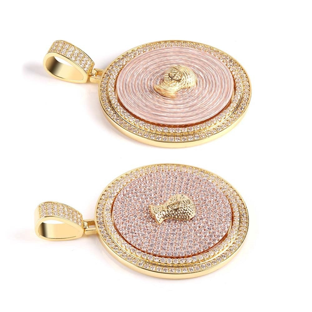 14k Gold 925 Silver Flooded Ice True Micro Pave Moveable Money Bag Hip Hop Pendant