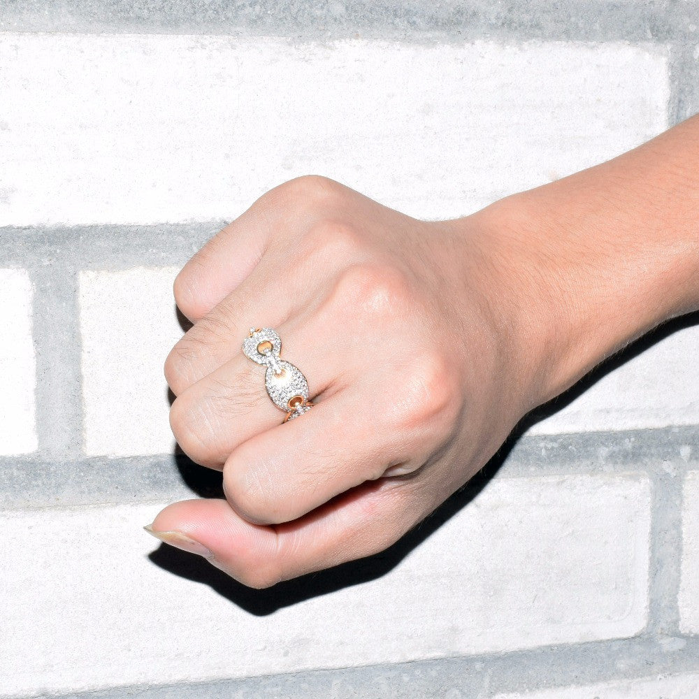 Mariner G-Link | Iced Blinged Out 18k Gold 12mm VVS Diamond CZ Hip Hop Ring