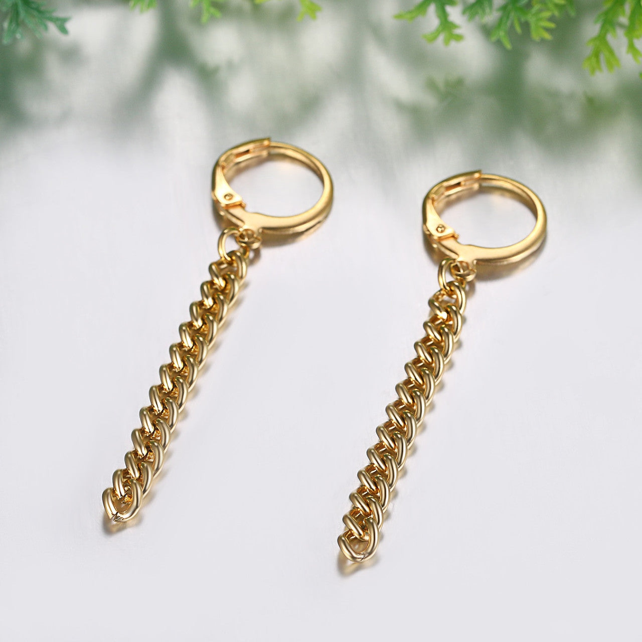 Stainless Steel High Fashion Hoop Tassel Dangling Earrings