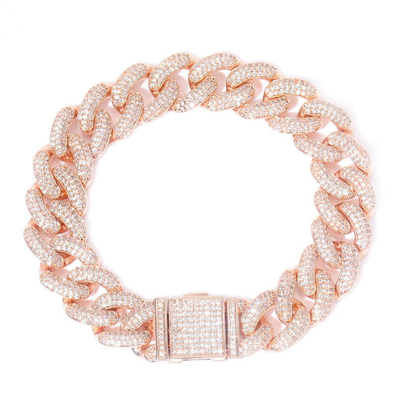 Newest Miami Cuban Link Lock Clasp 14mm Hip Hop Micro Pave Bling Bracelet