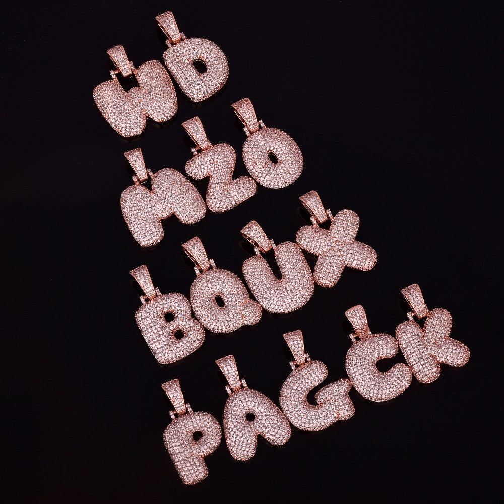 Iced Initials | 24k Gold .925 Silver Micro Pave Flooded Ice Hip Hop Letter Pendants