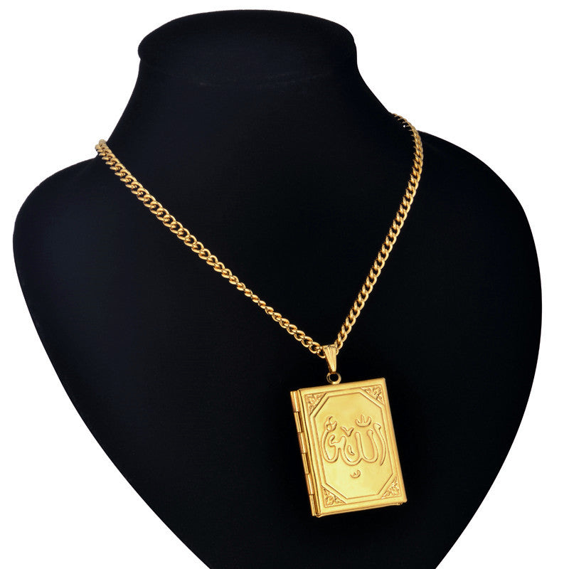 Eternal Blessings | 14k Gold .925 Silver Allah Photo Memory Locket Pendant Chain Necklace