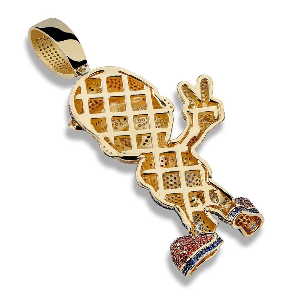 14k Gold Mario Inspired Hip Hop Cuban Link Chain Pendant