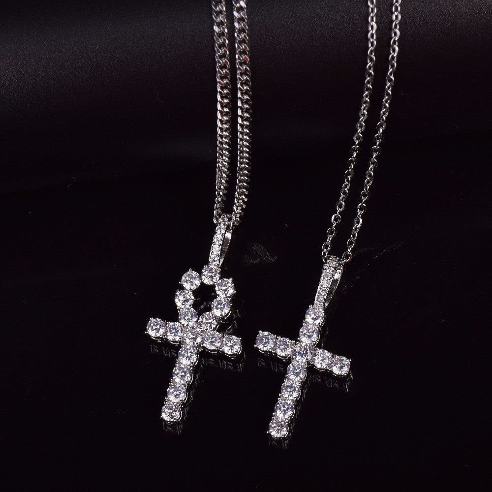 Key To Life | Ankh Cross Gold Silver African Egyptian Pendant Chain Necklace Set