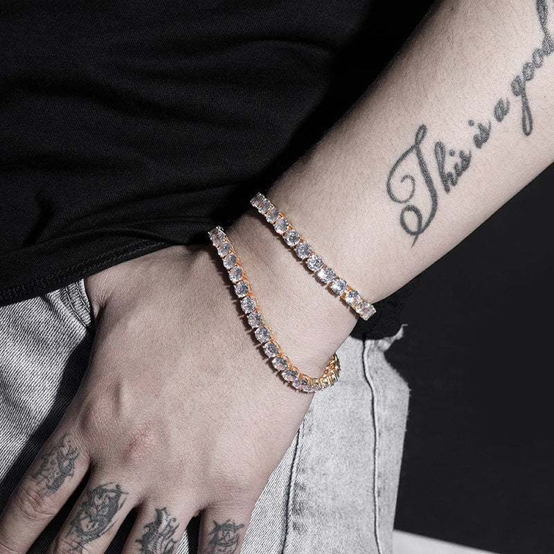 Iced Blinged Out 3MM-6MM Solid 925 Sterling Silver VVS Diamond CZ Tennis Bracelet