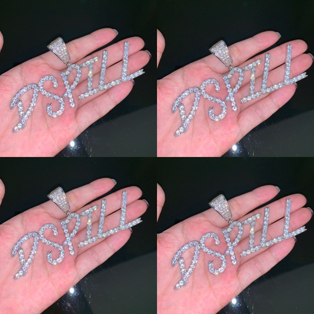 Signature Shine | Fine Print VVS Diamond CZ Custom Letter Hip Hop Chain Necklace