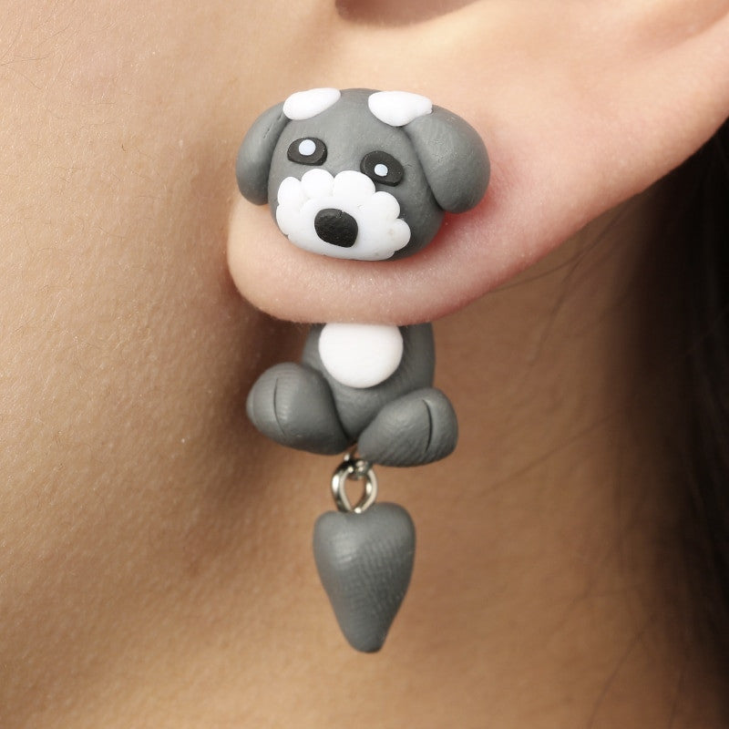 Women's Fashion Handmade Cute Kitten Cartoon Animal Mario Fox Plant Stud Earrings