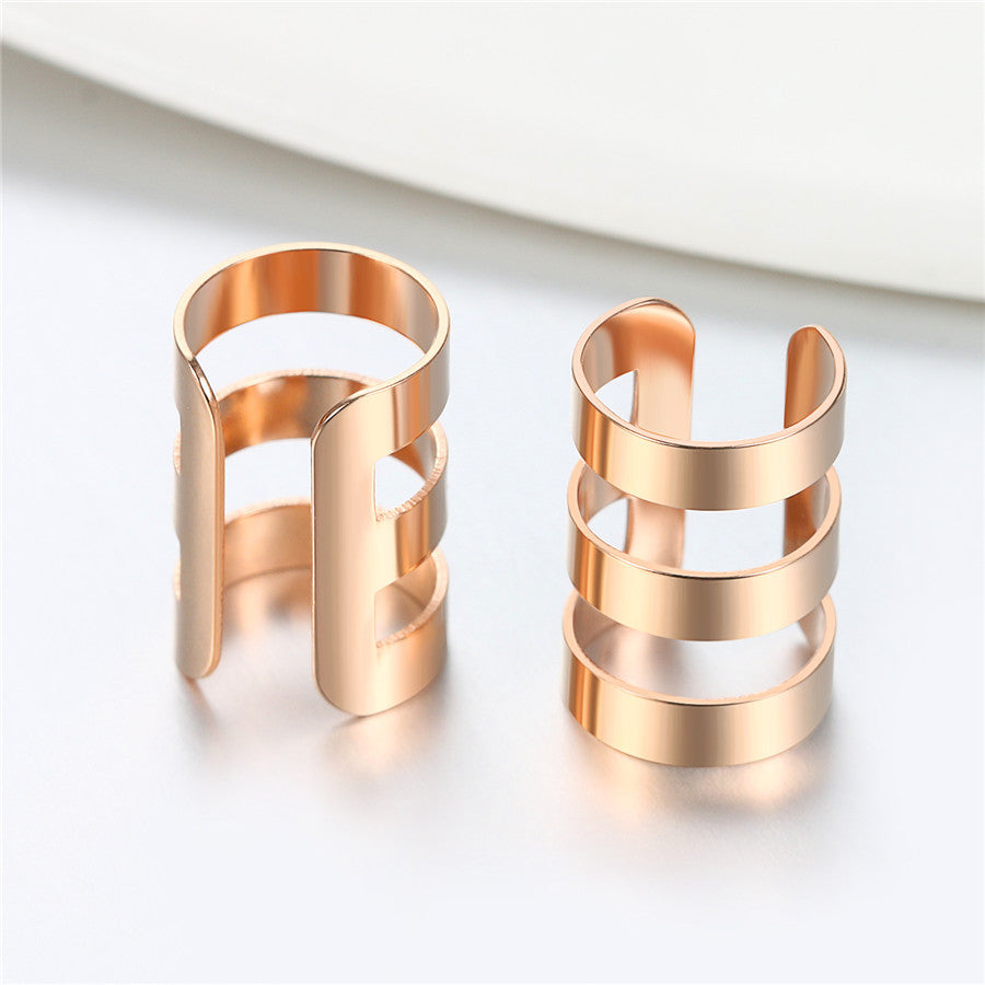 Rose Gold 14k Silver Black Rainbow Stainless Steel Ear Cartilage Clip Earings