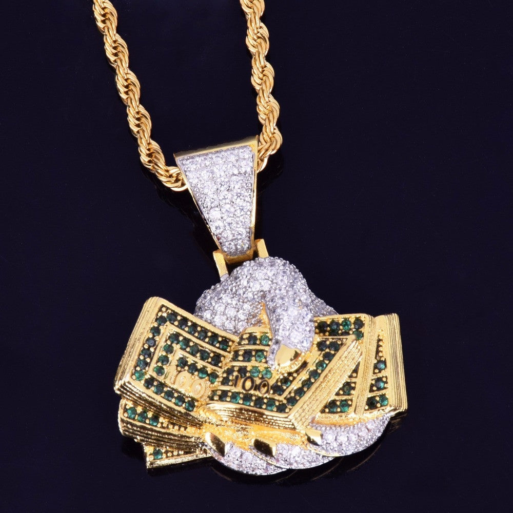 Money Hand Iced Pendant
