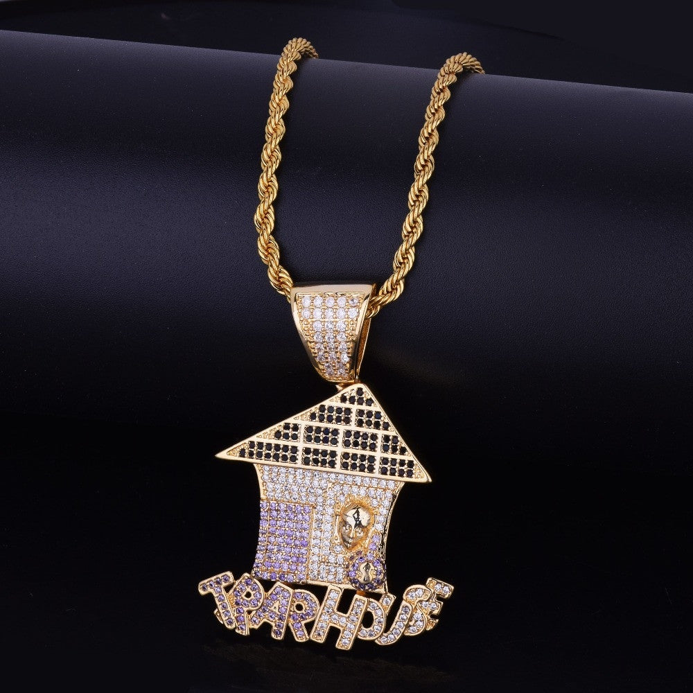 18k Gold Trap House Pendant