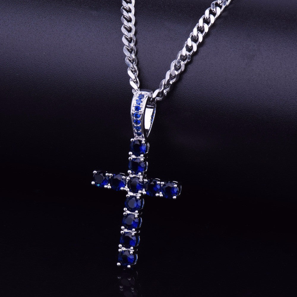 The Classic | 22k Gold 925 Silver 4 Prong Set Flooded Ice Hip Hop Cross Pendant