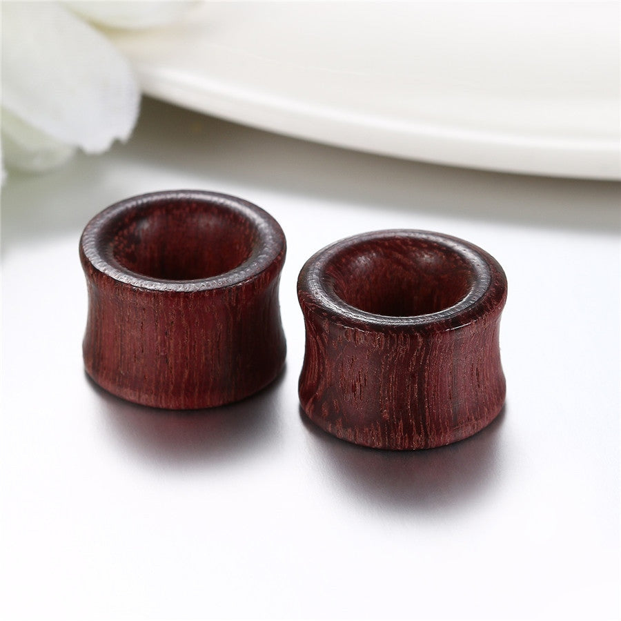 Hollow Wooden Handmade Red Wood Ear Tunnel Plug Earrings