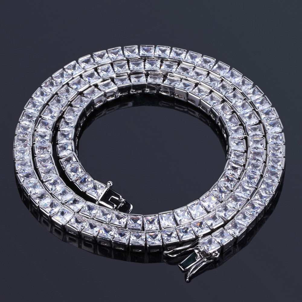 Men's Flooded Ice 6mm Boss Life Princess Cut Hip Hop Tennis Chain Necklace