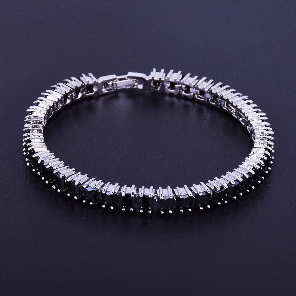 Iced Princess | Colorful VVS Diamond CZ Stone 6mm Princess Cut Tennis Bracelet