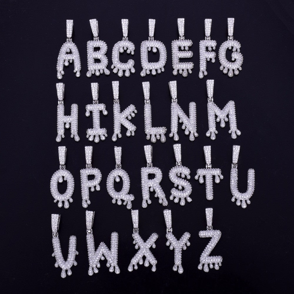 Drip Stars | Iced Blinged Out Dripped VVS Diamond CZ Hip Hop Letter Pendants