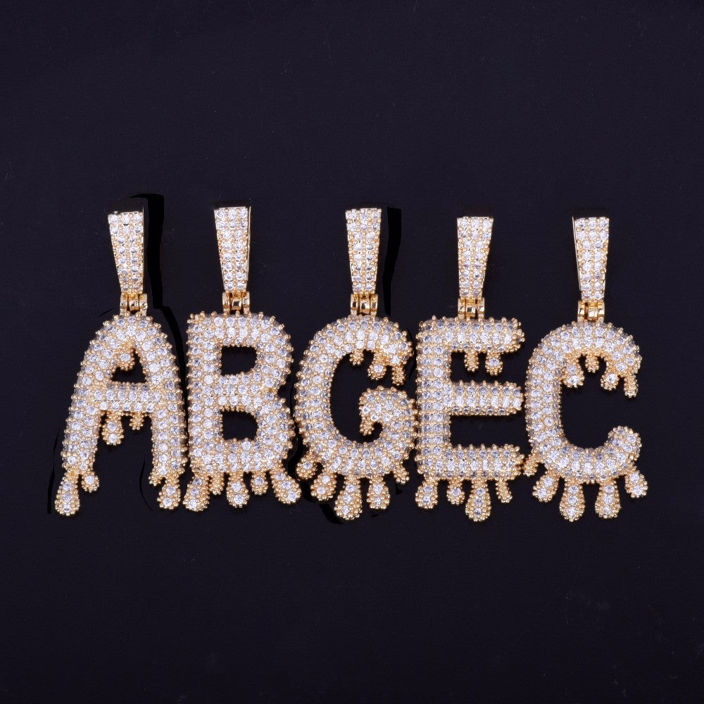 Drip Stars | Iced Blinged Out Dripped VVS Diamond CZ Hip Hop Letter Pendants
