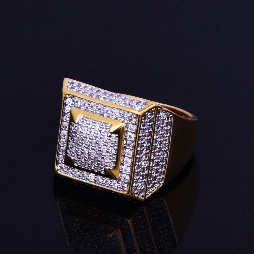 IceSquare | VVS Diamond CZ 18k Gold .925 Silver Fully Iced Hip Hop Ring