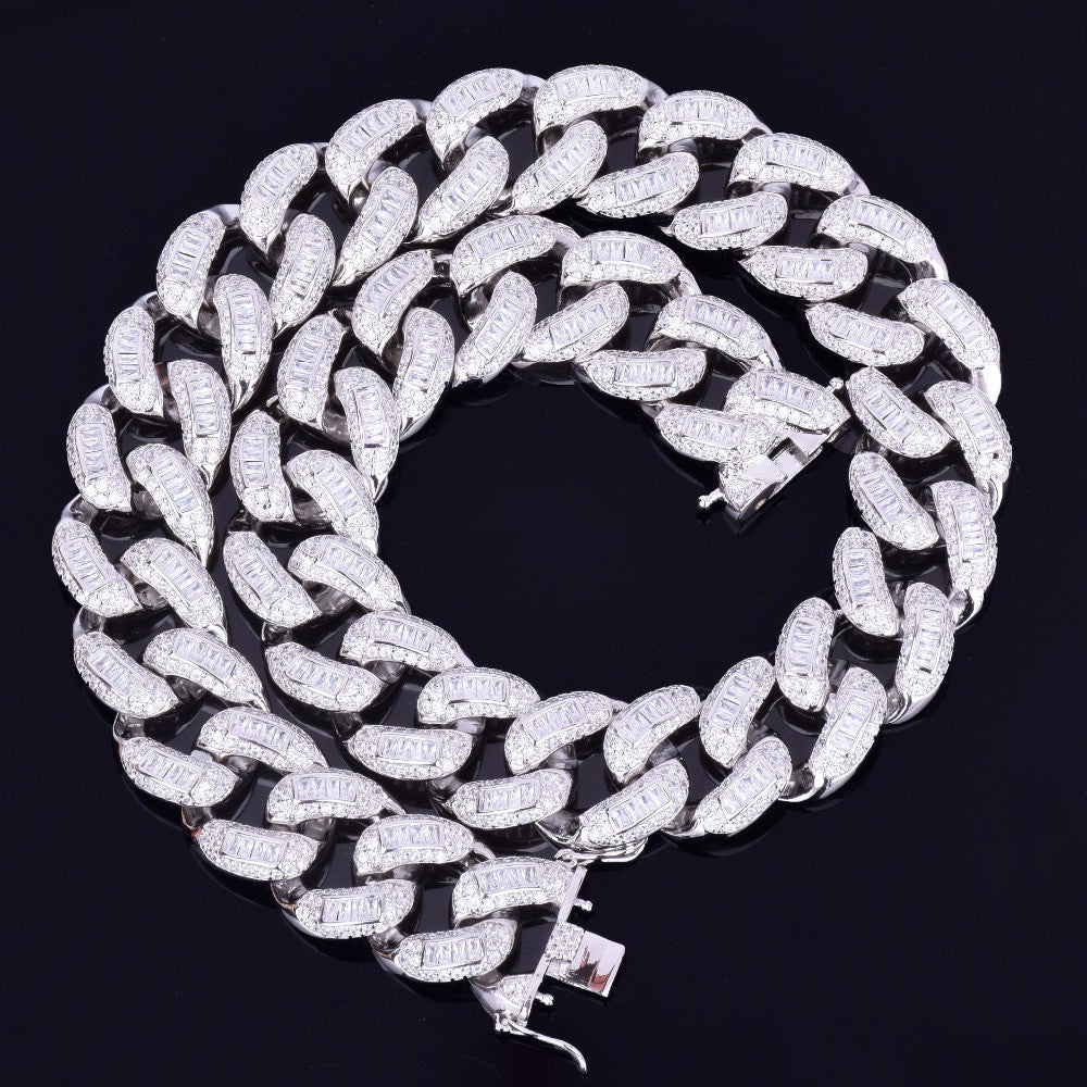 Silver Hip Hop Baguette Cuban Link