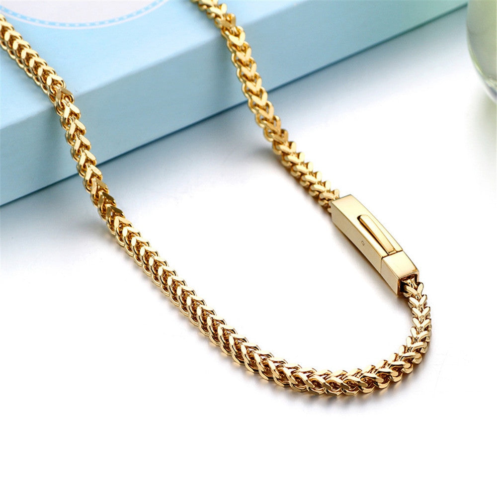 Mens Hip Hip No Fade Stainless Steel Franco Link Street Wear Chain Necklace