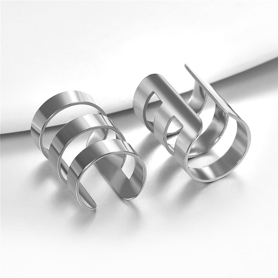 Rose Gold 14k Silver Black Rainbow Stainless Steel Ear Cartilage Clip Earings